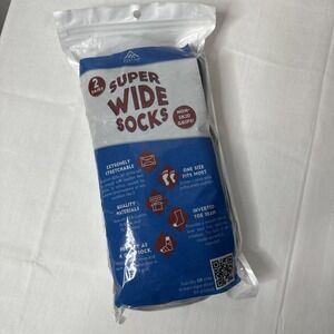 Fortiivo Super Wide Men's‎ Socks 2 Pairs Cast Covering